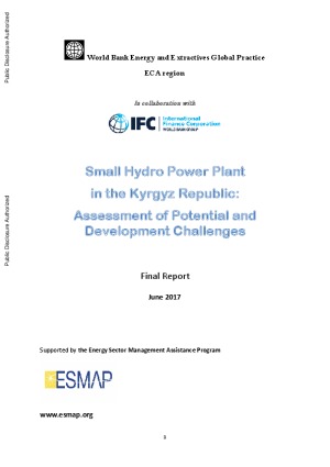 Small Hydro Power Plant in the Kyrgyz Republic: Assessment of Potential and Development Challenges