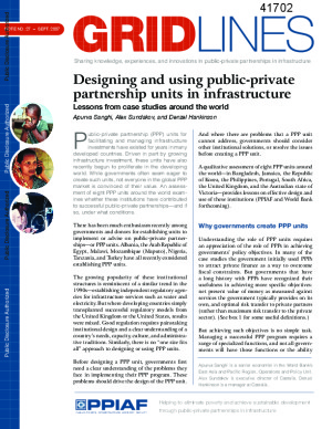 Designing and using public-private partnership units in infrastructure